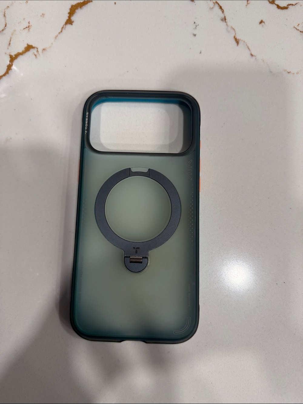 Protective Green Smartphone Case with Built-In Ring Holder